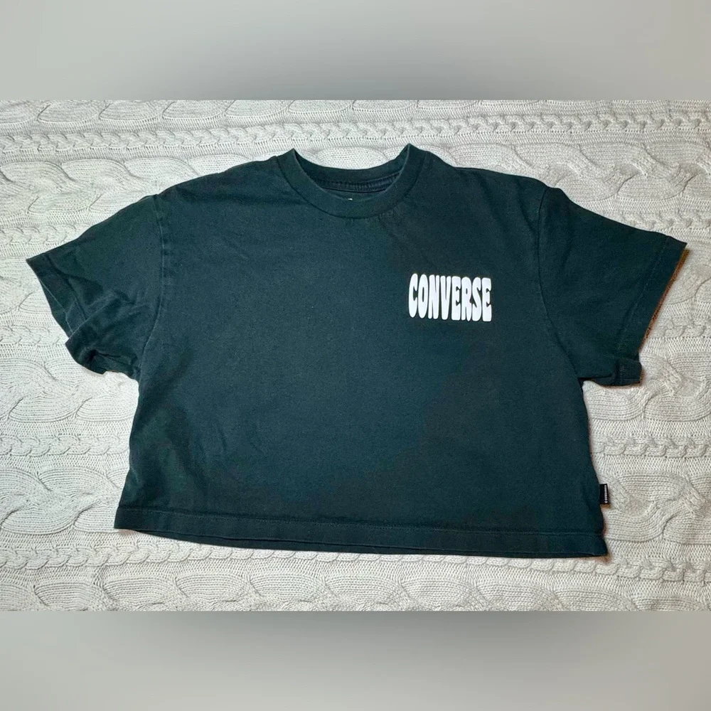 Converse Black Logo Cropped Tee #1039 - Picture 4 of 11